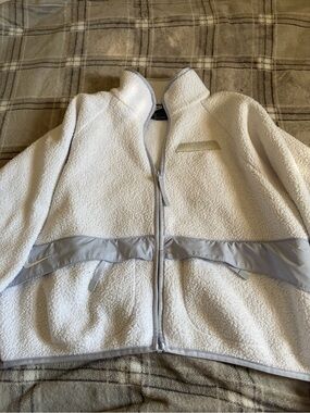 Nike White Teddy Jacket with Light Gray Trim